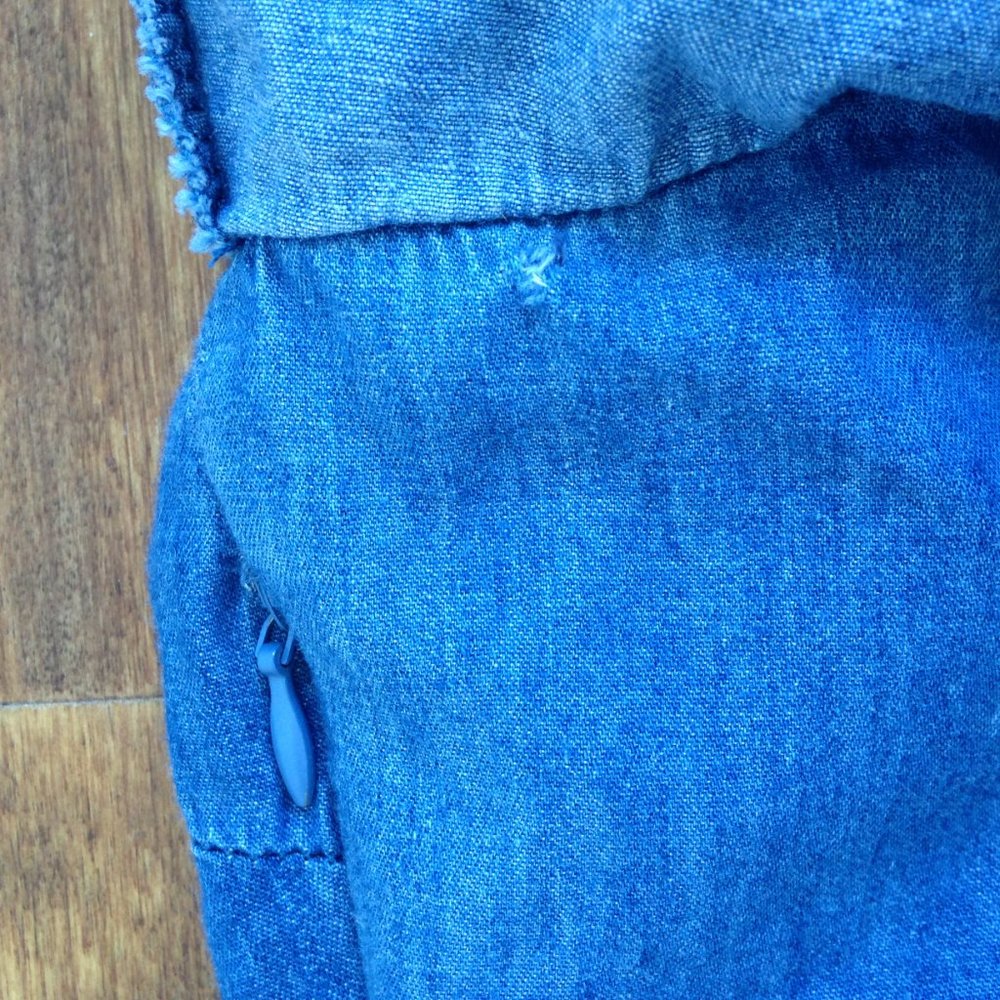 Denim Dress With Front Ruffle - Picture 11 of 13
